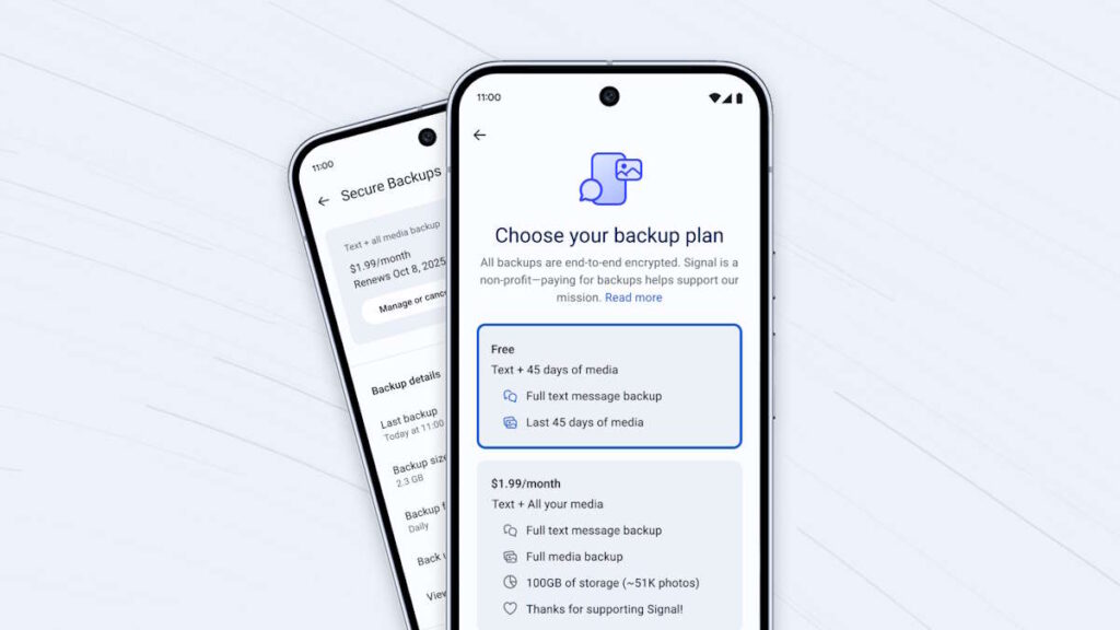 Signal backups dados
