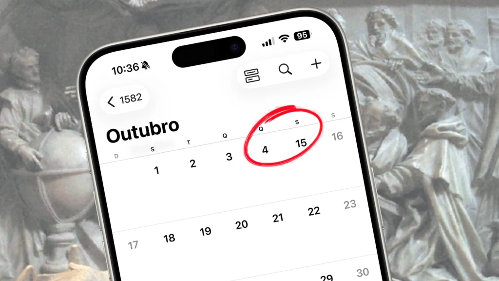 O que se passou em outubro de 1582 para terem desaparecido do calendário 10 dias?