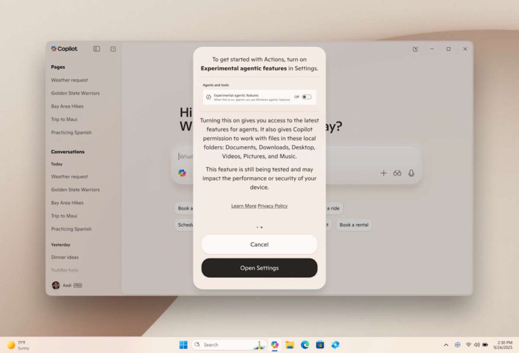 Windows 11 Microsoft controlar voz IA