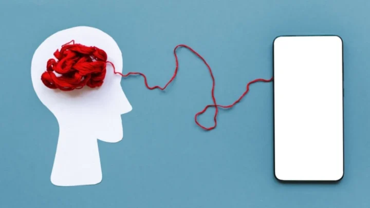 Ilustração do que um telemóvel pode ajudar na saúde mental