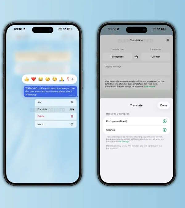 WhatsApp tradução iOS Meta