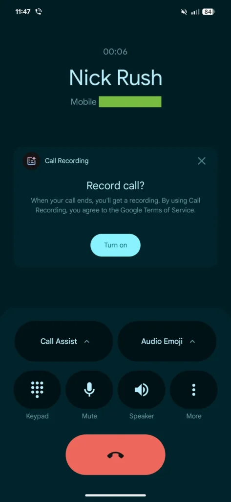 Google Android gravaçao chamadas