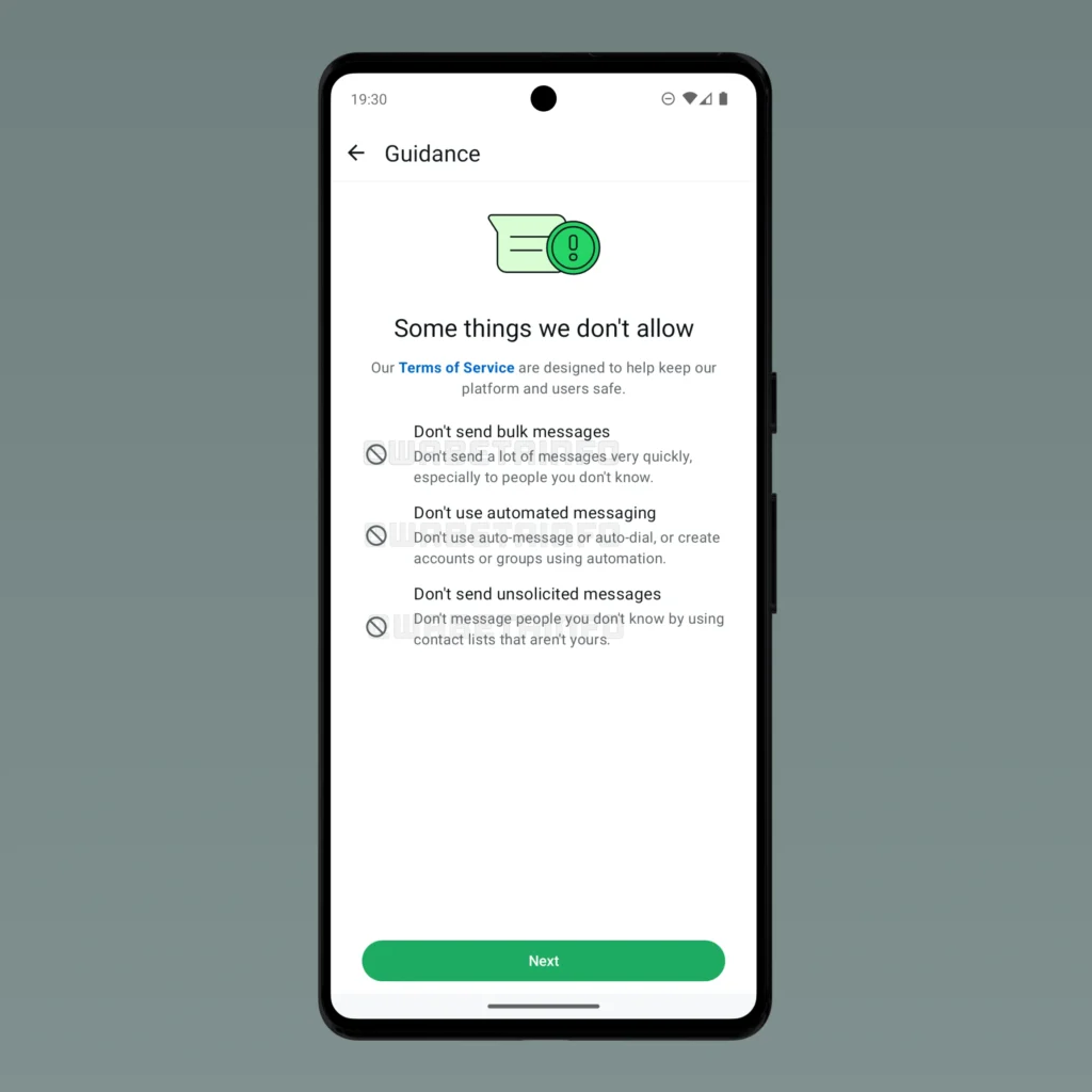 WhatsApp contas avisos banir