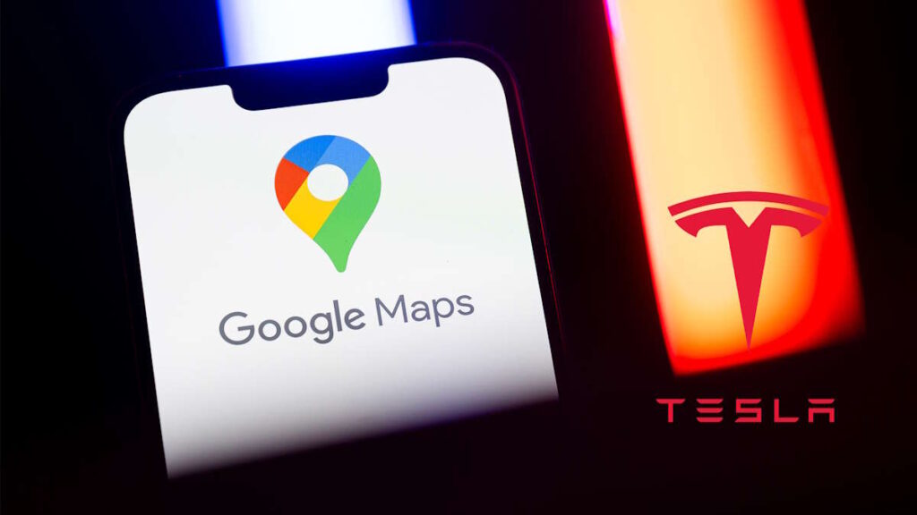 Google Maps Tesla Superchargers tempo real