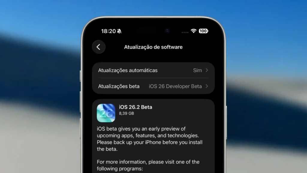 iOS 26.2 beta 1 e mais versões beta da Apple já disponíveis
