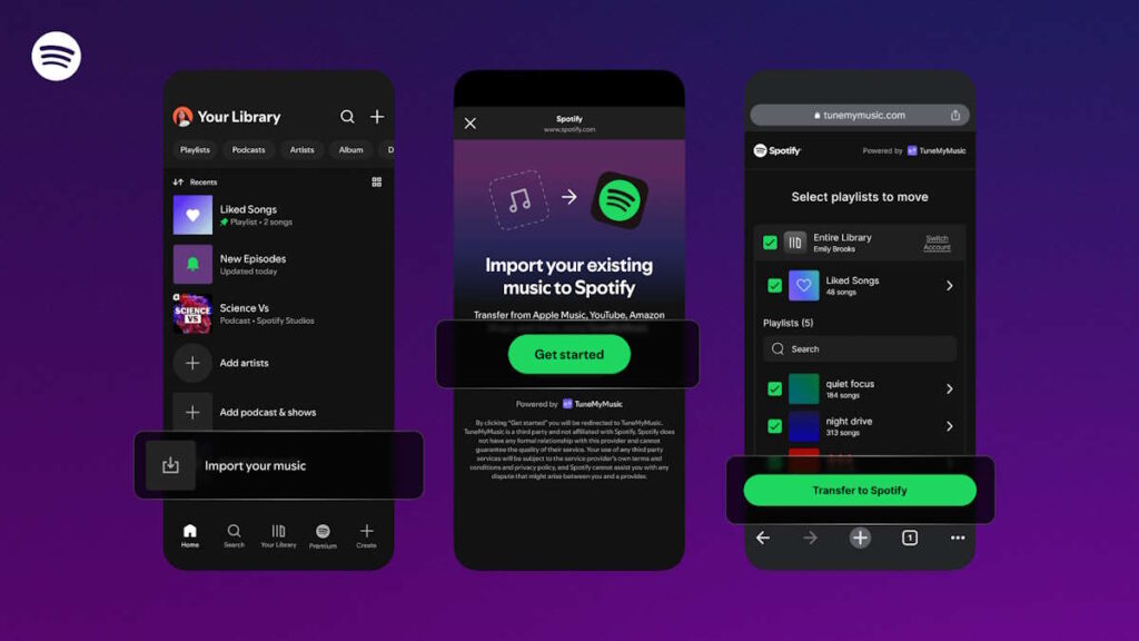 Spotify playlists importar streaming