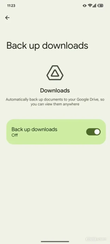 Android backups Google