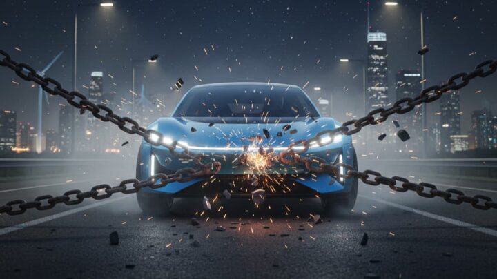 Veículo elétrico a quebrar duas correntes