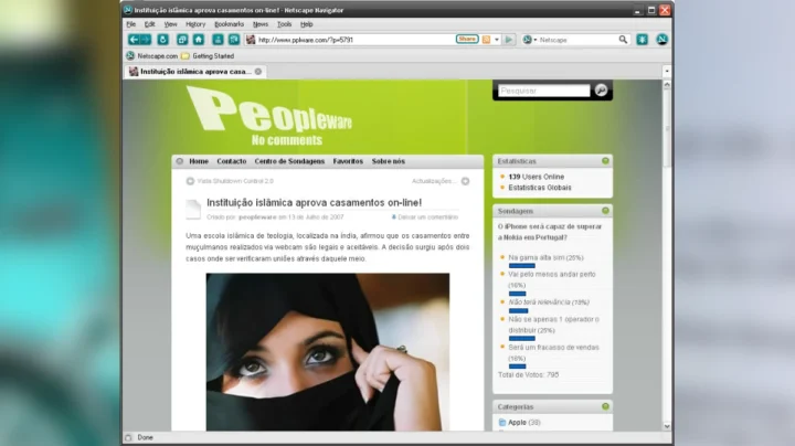 Imagem do Pplware no Netscape
