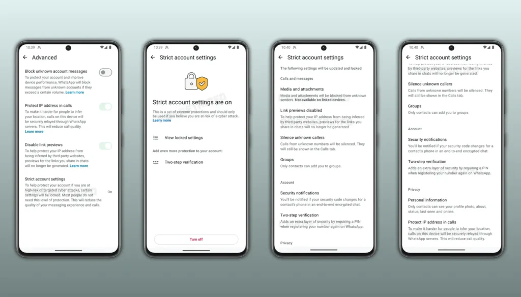 WhatsApp segurança definições proteções