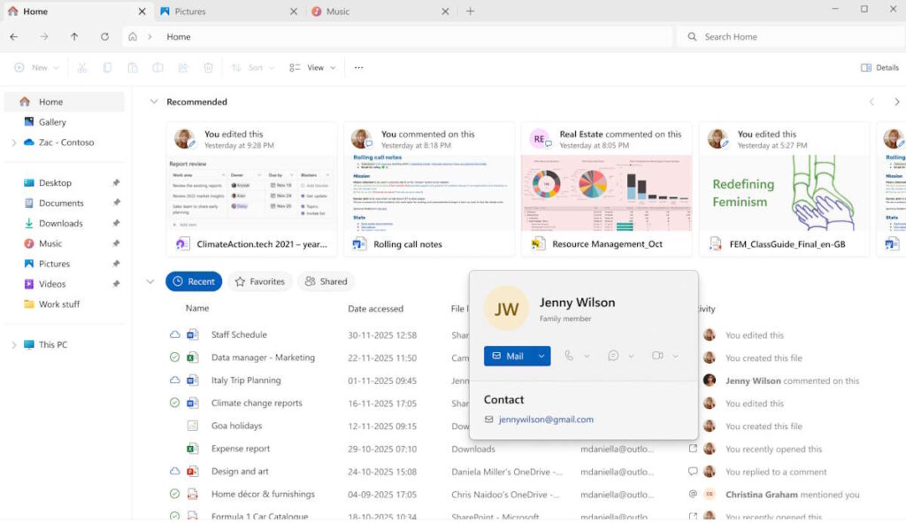 Windows 11 Microsoft explorador ficheiros