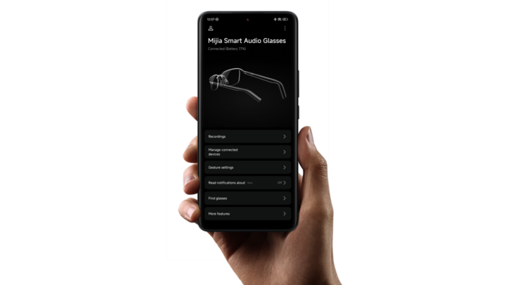 App para os Mijia Smart Audio Glasses, óculos de áudio inteligentes da Xiaomi