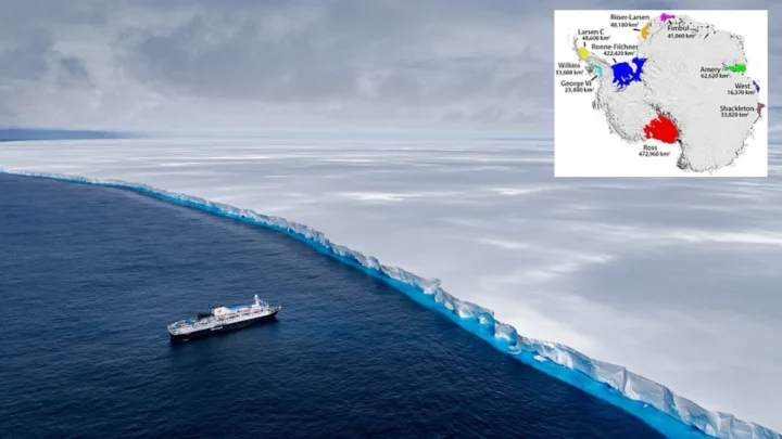 Imagem local de partida do iceberg A23a