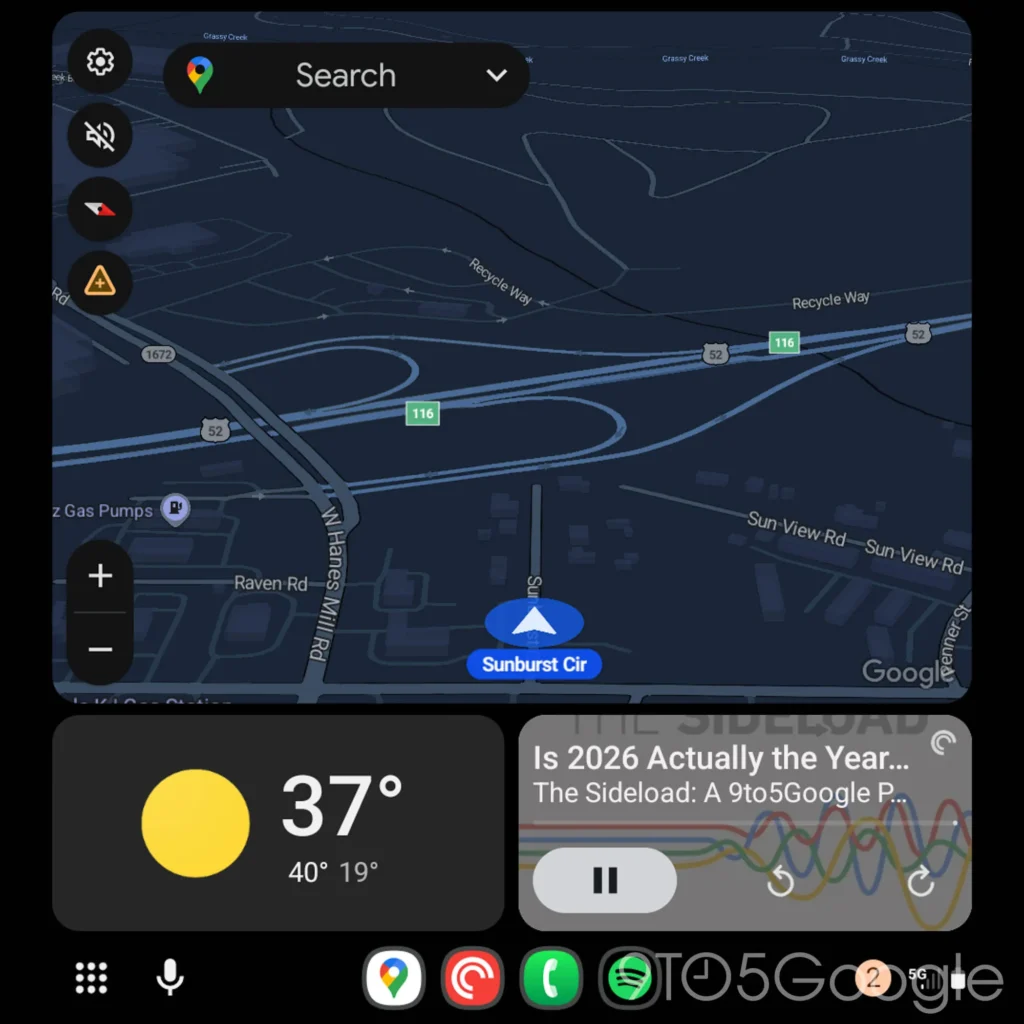 Android Auto controlos interface design