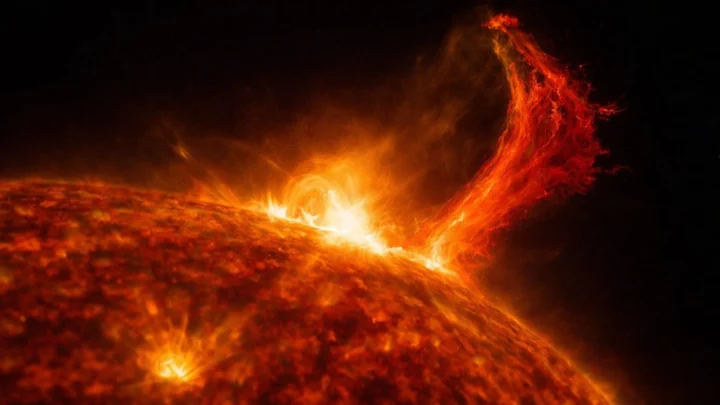 Ilustração da tempestade solar