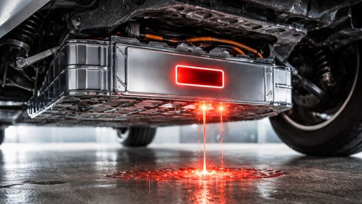 Bateria de carro elétrico a drenar