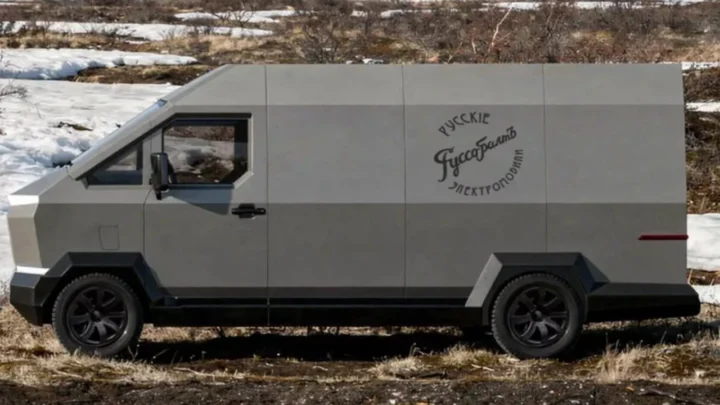 Imagem da Cybertruck da Rússia