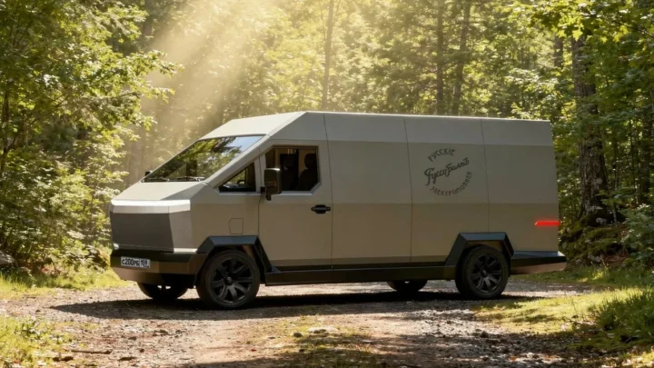 Imagem da Cybertruck da Rússia