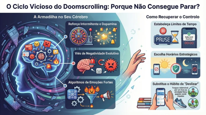 Infografia descritiva do doomscrolling