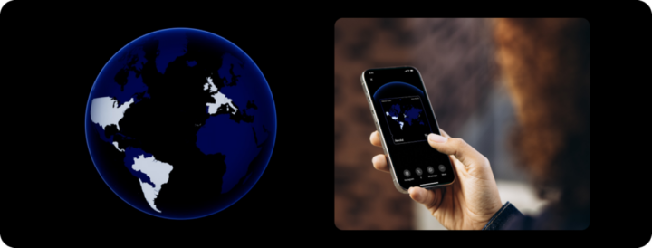 Mapa interativo do Revolut, com viagens feitas e gastos