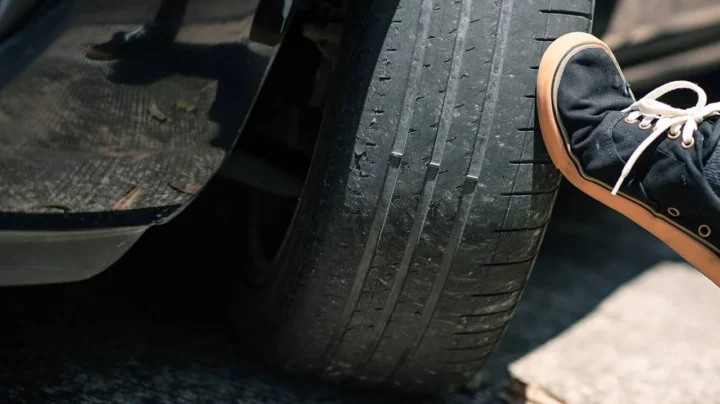 Imagem de danos nos pneus