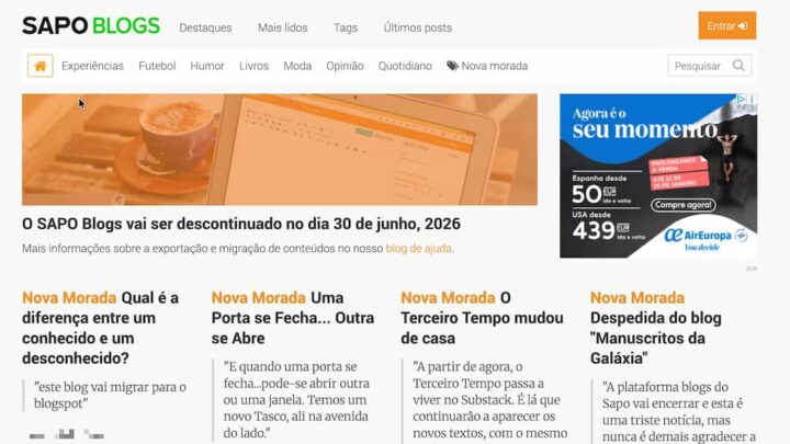 É o fim SAPO Blogs! Saiba o que deve fazer