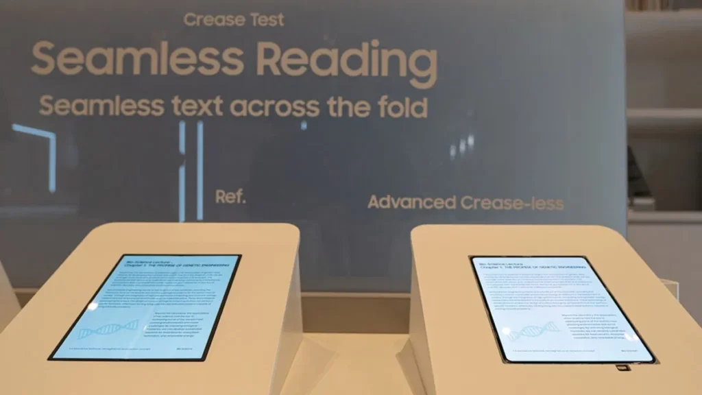 Samsung dobráveis ecrã vincos smartphones