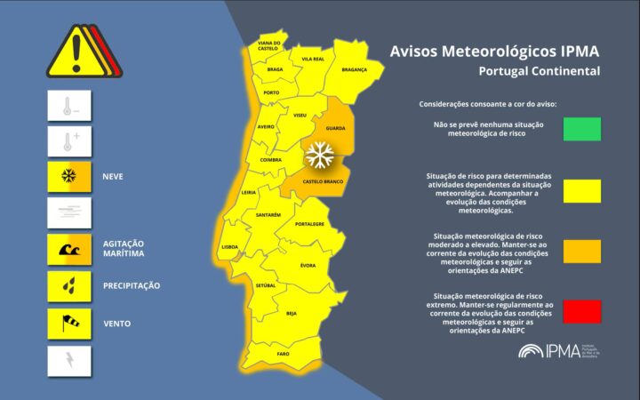 IPMA lança alerta para os próximos dias: chuva, neve e vento forte