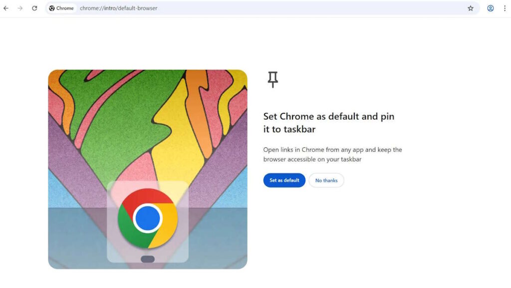 Chrome Google ecrã browser predefinido