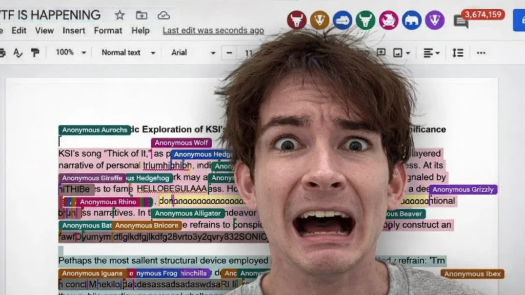 Youtuber abre Google Docs e 800 mil pessoas editam ao mesmo tempo… instalou o CAOS!