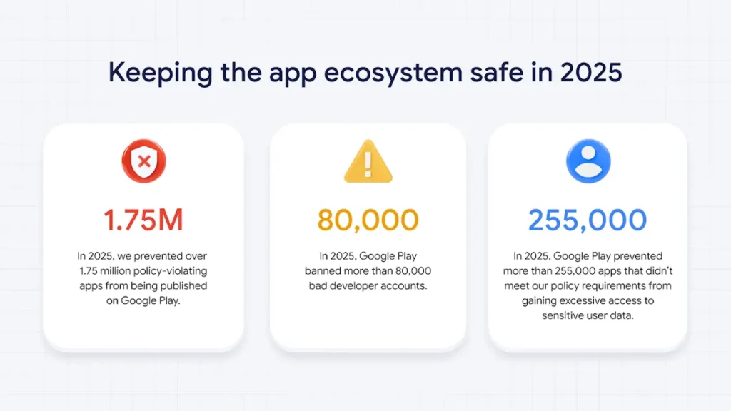 IA ajudou o Google Play a bloquear 1,75 milhões de apps maliciosas em 2025 3 google ameacas play