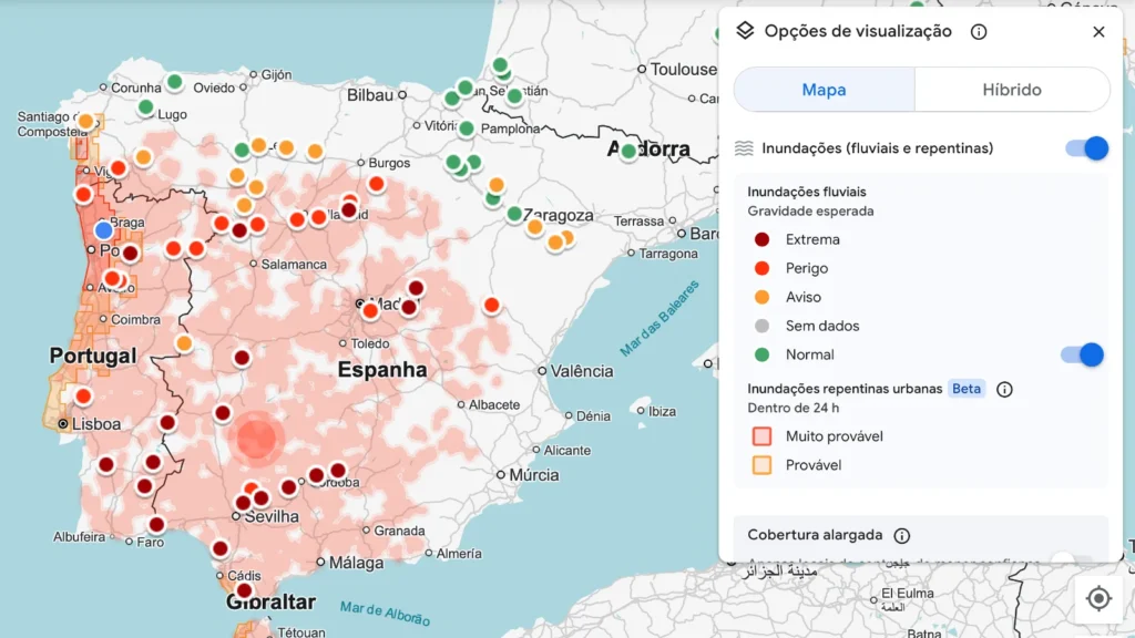 Mapa de risco de inundações da Google: saiba como ver se vive numa zona em risco