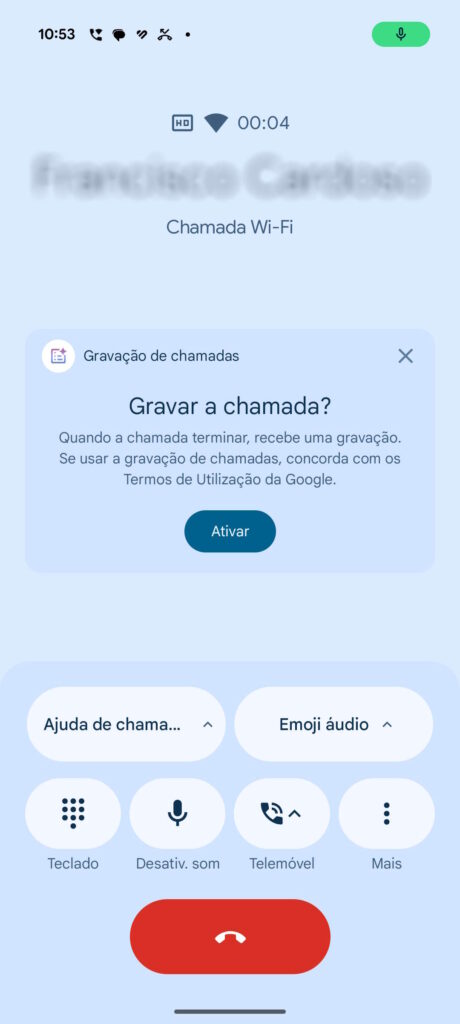 Pixel gravação chamadas Android Google