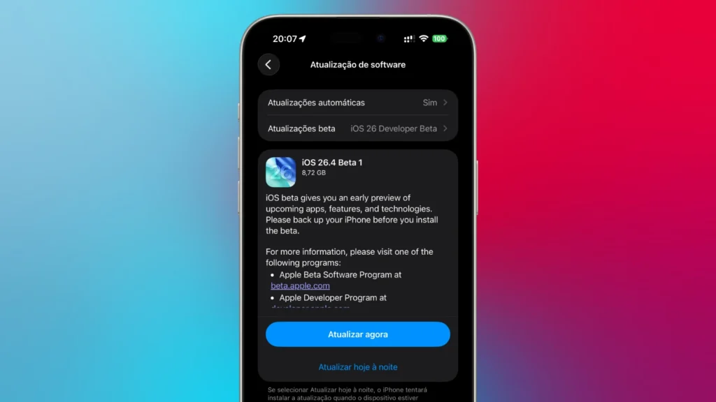 Apple lança iOS 26.4 beta 1 para o iPhone. O que há de novo?