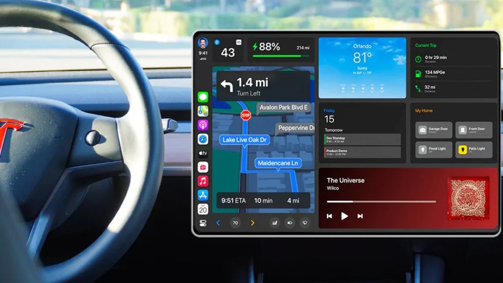 Tesla CarPlay Apple iOS 26