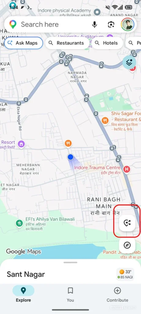 Google Maps partilhar localização