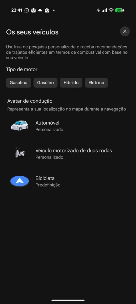 Google Maps bicicleta avatares