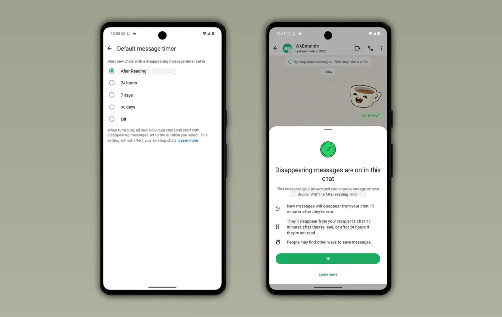 WhatsApp Mensagens desaparecem conversas privacidade