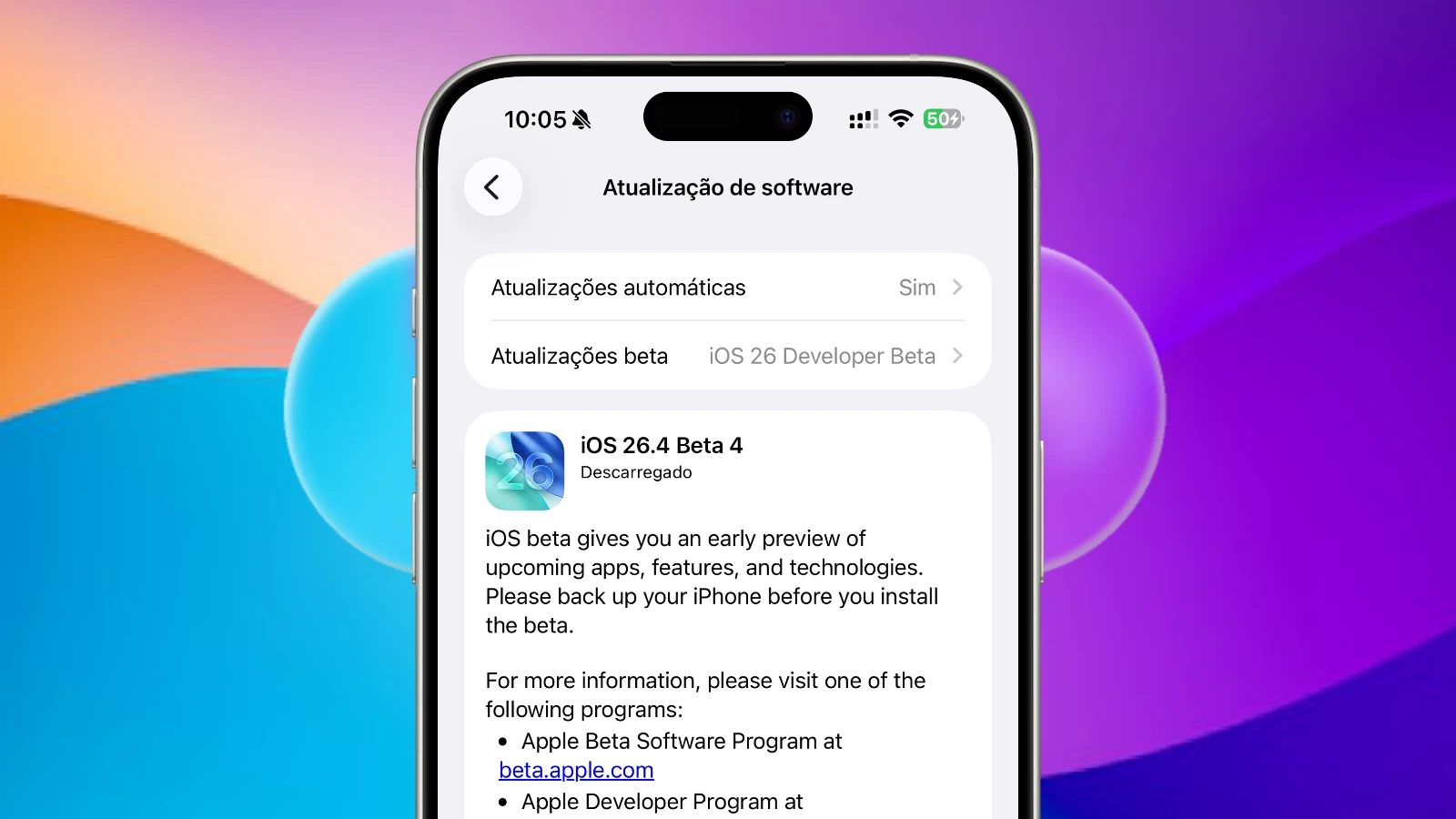 iOS 26.4 beta 4 já chegou e traz novidades (novos emojis e mudanças no design)