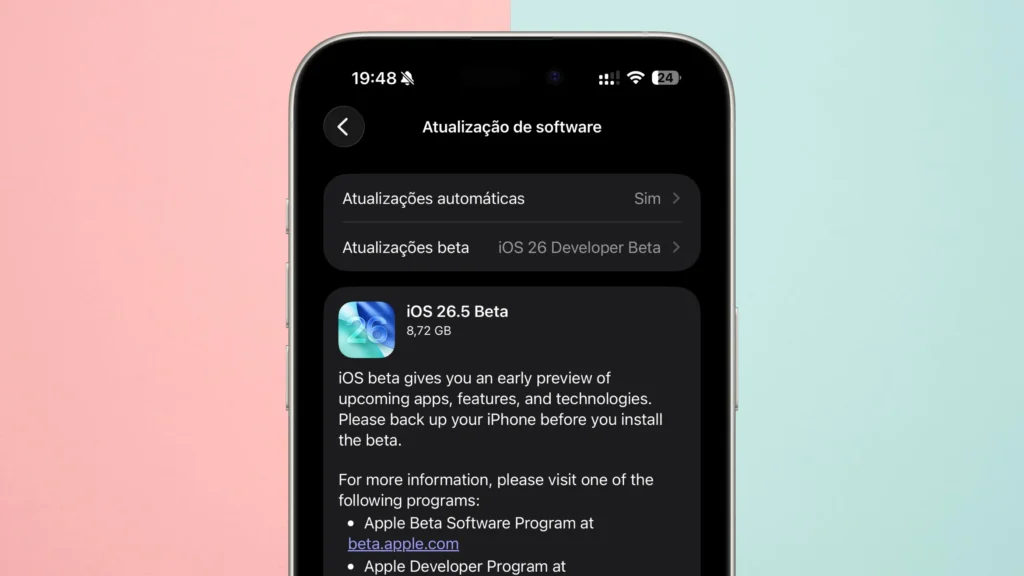 Apple lança iOS 26.5 beta 1 para programadores