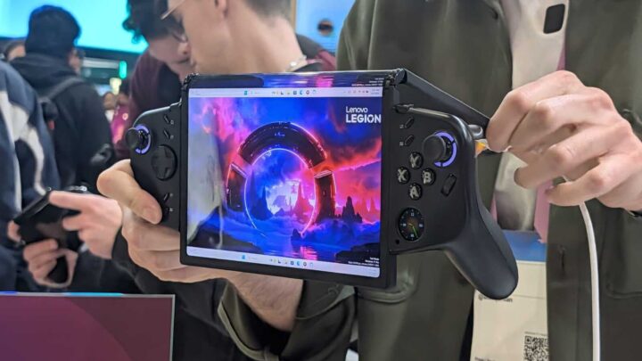 A Legion Go Fold, da Lenovo, no MWC 2026: um novo conceito dobrável da sua consola portátil topo de gama.