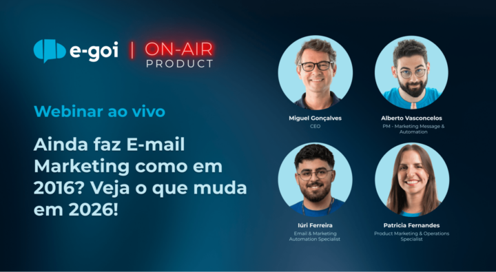 Cartaz do webinar para fazer o E-mail Marketing das empresas à medida de 2026