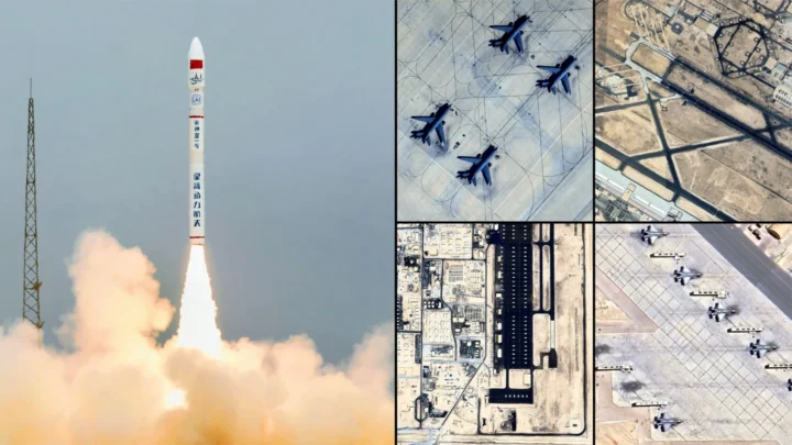 Ilustração da ajuda da China com satélite espião do Irão contra os EUA
