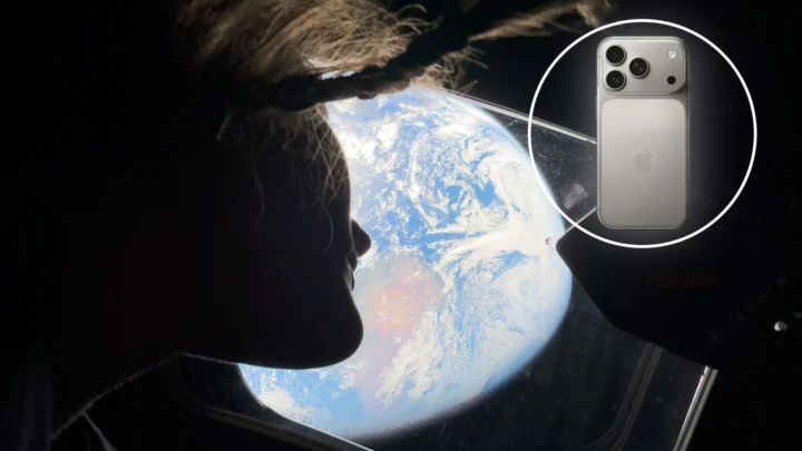 Imagem da Terra, captada pelo iPhone 17 Pro Max, da Apple, , a partir da Lua, da missão Artemis II, da NASA