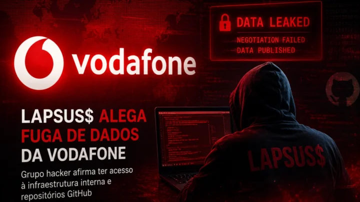 Ilustração ataque à Vodafone pelo grupo de hackers LAPSUS$