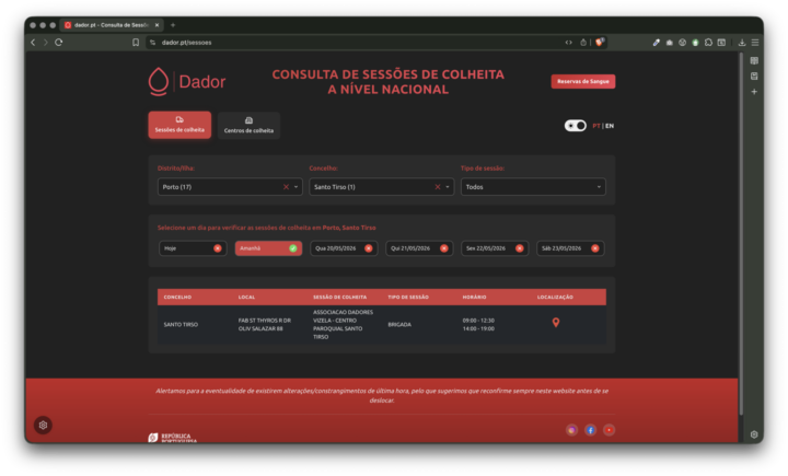 dador.pt, um portal para os dadores de sangue