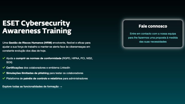 ESET lança plataforma de formação e sensibilização em cibersegurança