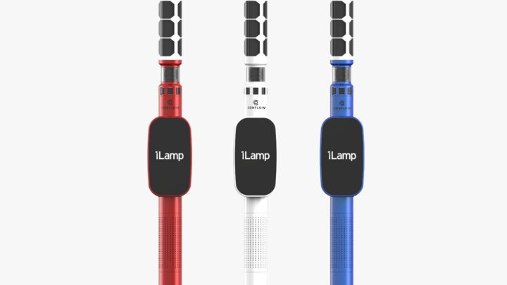 De nome iLamp, cada poste de iluminação é uma unidade autónoma equipada com um painel solar cilíndrico e uma bateria própria.