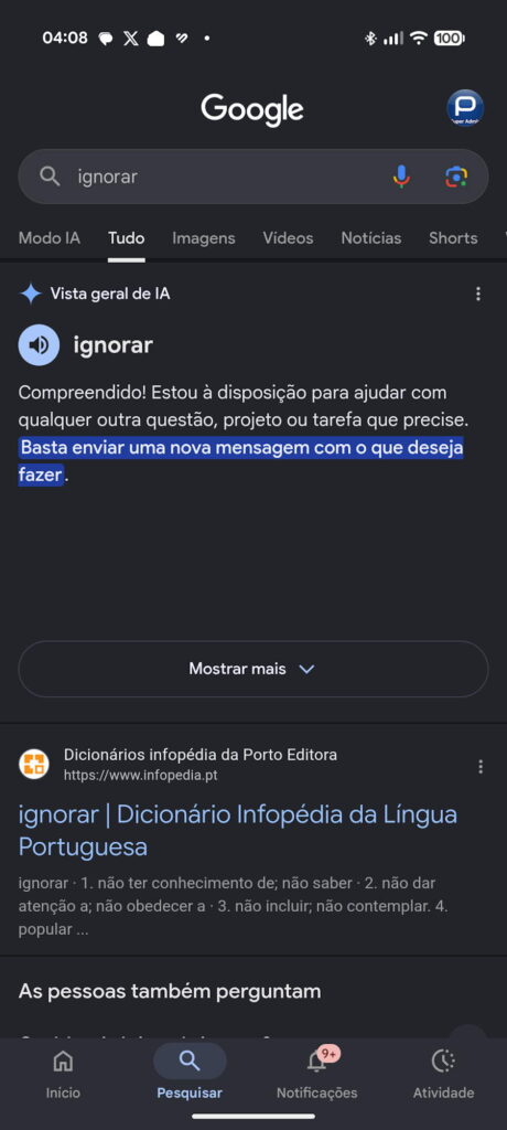 Google pesquisar IA