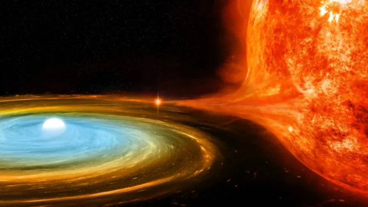 Ilustração da estrela T Coronae Borealis